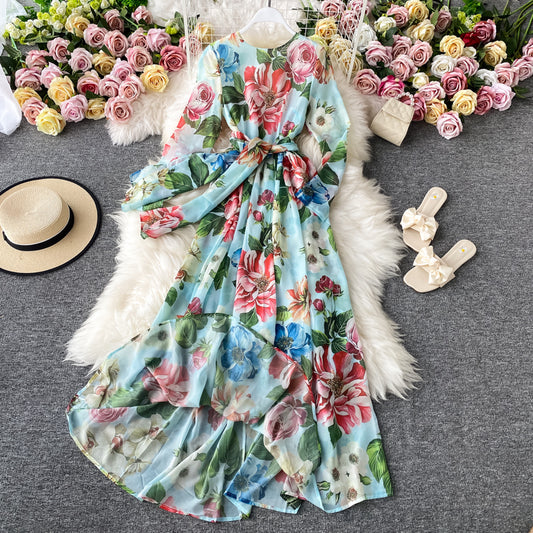 Robe en mousseline de soie à manches longues Temperament 3280