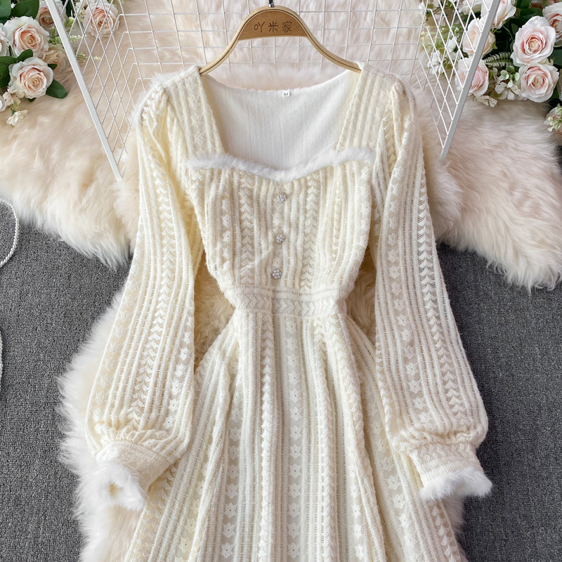 Robe longue en dentelle de velours au vent doux 3392