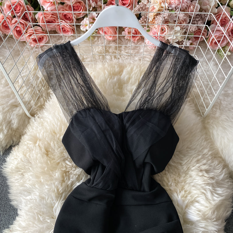 Robe portefeuille sexy en maille à épaules dénudées et aux hanches 2953