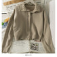 Pull cardigan slim à simple boutonnage avec revers perlés 2034