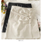 New Retro versatile short leather skirt  2614