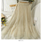 Three dimensional bow high waist medium length skirt  2564