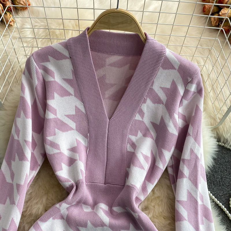 Jupe pull cache-cœur taille fine, tempérament sexy 3247
