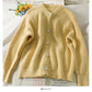 Pull femme ample fin simple boutonnage manches longues 1838
