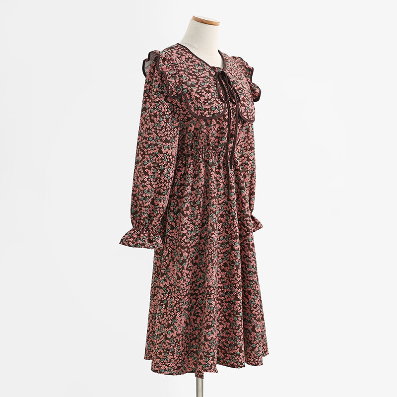 Slim skirt French floral skirt length skirt  2443