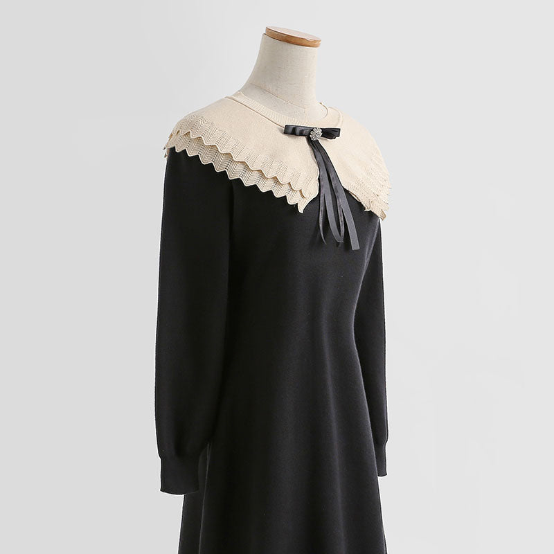 The new baby collar knitted skirt is thin with a bottomed sweater skirt  2444