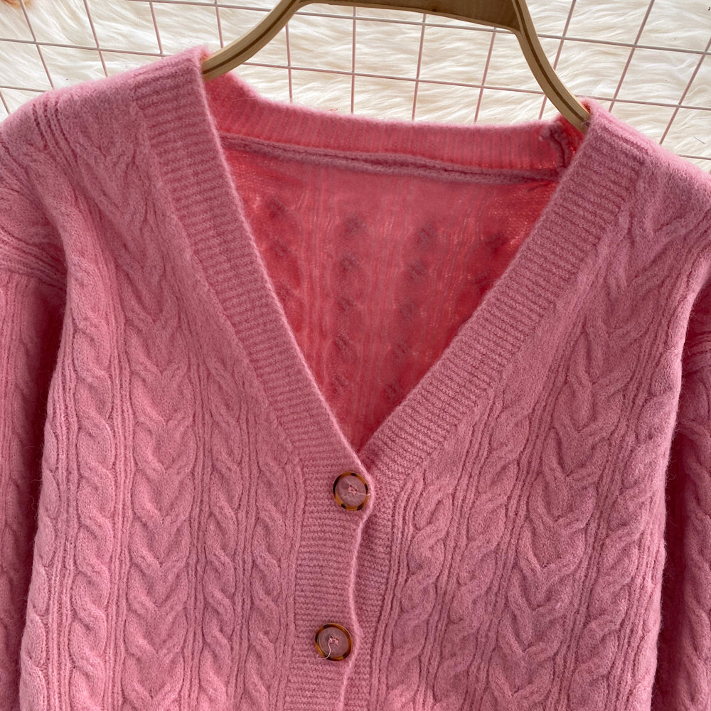Nouveau manteau pull col V ample et paresseux pour femme 1621