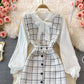 Celebrity temperament V-neck vest vest skirt white shirt  2869