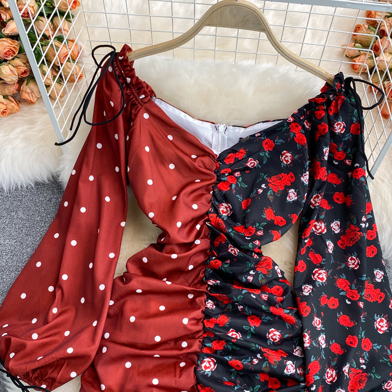 Robe portefeuille à imprimé floral et pois colorés 2904