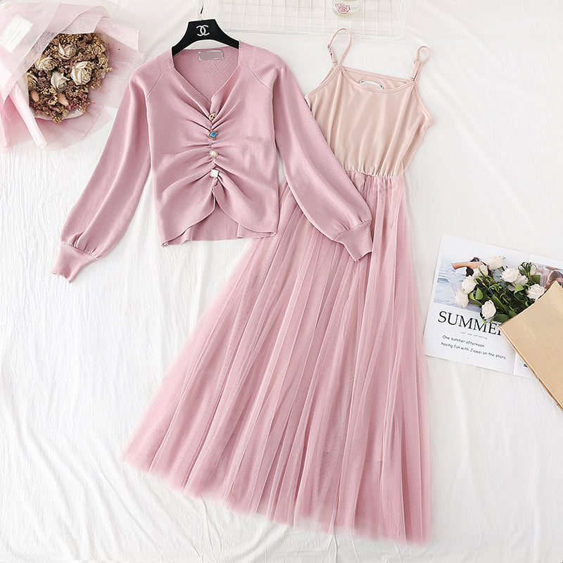 Suspender mesh large swing long skirt fairy super fairy series suit  2382