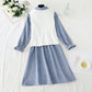 Knitted vest corduroy dress sweet college style fashion suit skirt two-piece set  2307