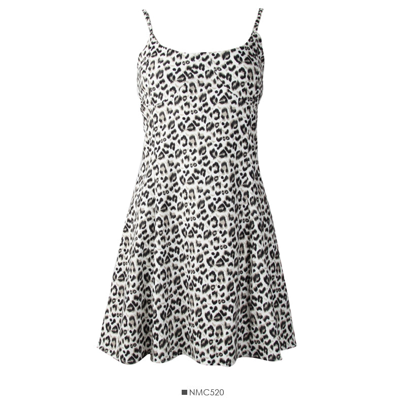 Han Fan retro leopard print high waist suspender short skirt female  2705
