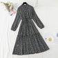New spring and autumn single breasted slim floral dress for women  2242