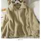 Plush thickened Lapel bubble sleeve cardigan coat  2116