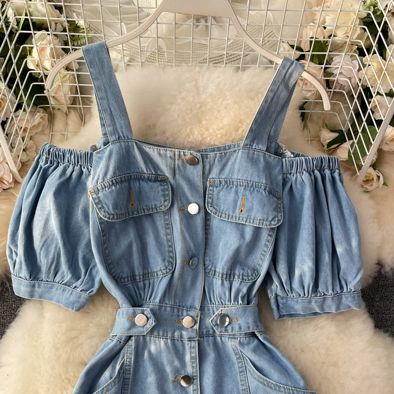 Robe à bretelles mi-longue polyvalente et slim pour femme 2982