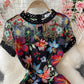 Robe brodée en maille ajourée avec volants décoratifs à la taille 3060