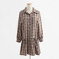 New vest LONG SLEEVE DRESS Plaid age reduction fashion two-piece suit skirt  2176