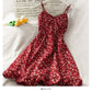 Hong Kong style retro floral high waist suspender skirt  2678