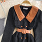 Robe à revers en velours côtelé Hepburn 3115
