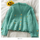 Pull cardigan slim rayé Veste pull à manches longues 1758