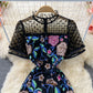 Robe portefeuille à coutures en maille et broderie industrielle lourde 3072