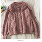 Pull femme col T cardigan haut ample et fin, pull polyvalent à manches longues en lin 2069
