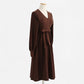 Premium lace up wool dress with bottom skirt  2332