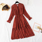 The new French retro floral bottomed long skirt is over the knee  2364