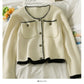 Pull femme sac côté simple boutonnage cardigan haut couleur assortie coupe ajustée bas pull 1983