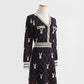 New small fragrance dress black knitted skirt  2264