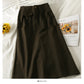 Retro High waist and thin one grain button wool skirt  2570