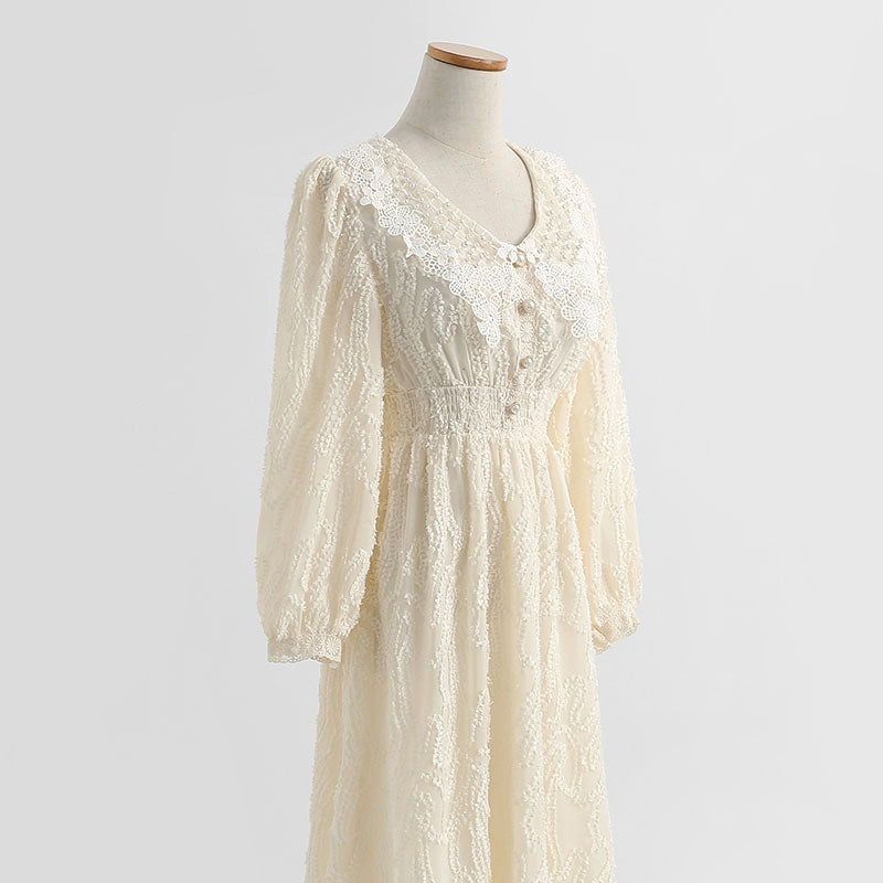 La robe à col de poupée montre une jupe de fée de tempérament mince jupe de princesse de fille 2191