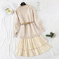 Medium and long suspender with bottom pleated wool skirt over the knee  2461