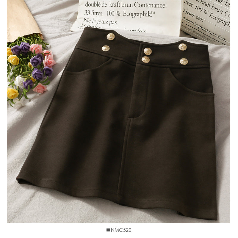 Korean design high waist thin A-line skirt  2673