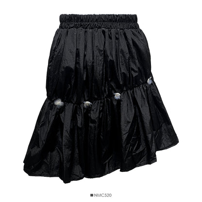 Han Fan irregular pleated short skirt  2641