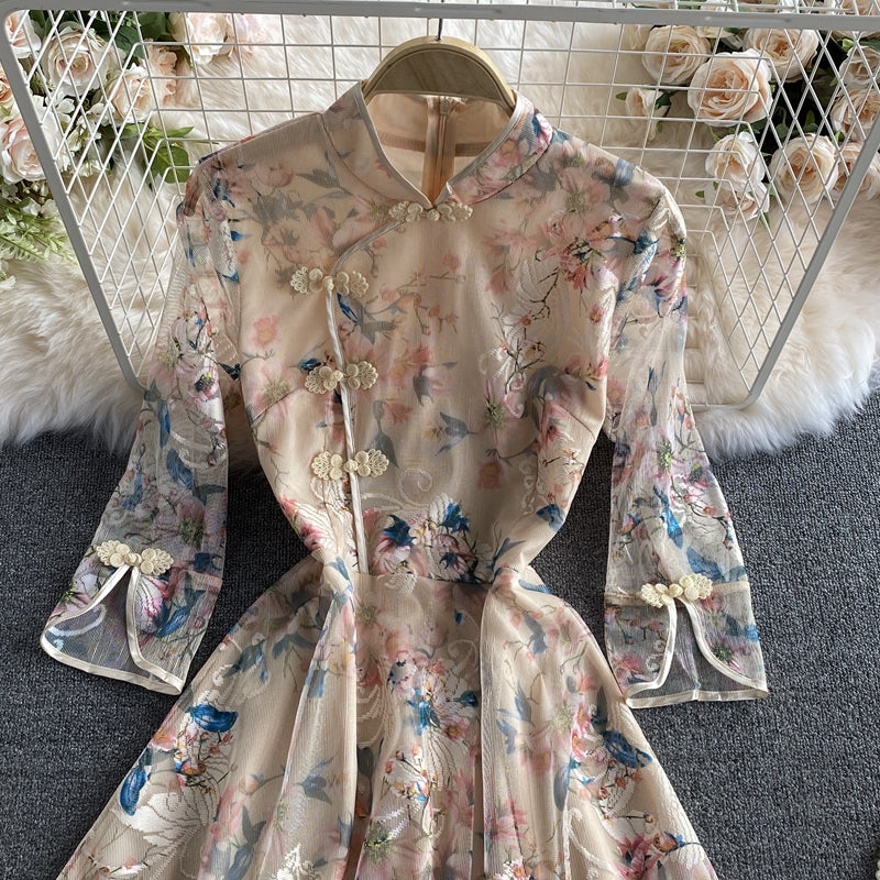 Nouvelle robe brodée cheongsam 2963