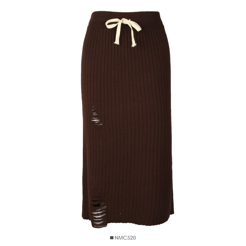 Fashion versatile hole knitted one-step skirt  2647