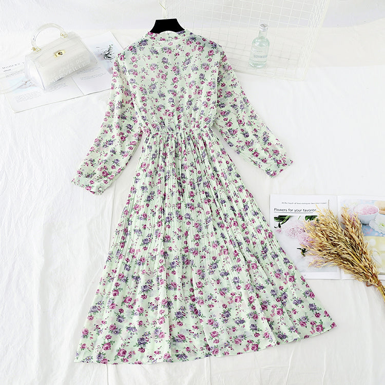 New French Vintage Chiffon lotus leaf side long skirt fairy super fairy series  2387