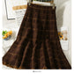 Slim Plaid medium length skirt with tassel Knit Skirt  2586