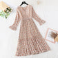 Small fresh pleated French retro long skirt Kikyo skirt  2383