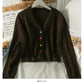 Pull cardigan femme col bas slim manches longues granulaire top 2018