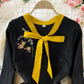 Vintage embroidered dress high end sleeve slim A-line skirt 3239