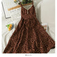 Retro floral waist slim high waist open back suspender skirt  2698