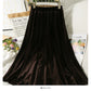 Jupe slim taille haute en velours doré rétro de style Hong Kong 2535