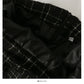Hong Kong Style Vintage tweed Plaid high waist slim A-shaped wrap hip skirt  2622