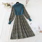 The new stitched lace up floral skirt is thin and elastic waist Corduroy Skirt  2245