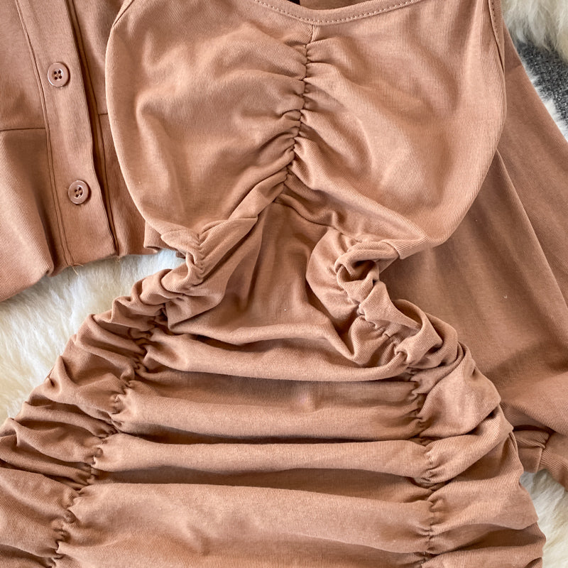 Jupe à bretelles slim Robe portefeuille à volants 2859