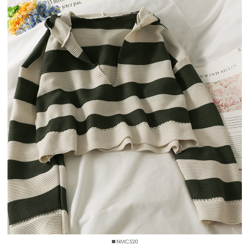 Pull à capuche femme automne rayé polyvalent à manches longues Pull Pull 1989
