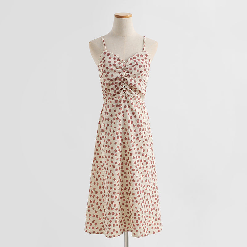 Corduroy dress floral suspender skirt foreign style two-piece temperament long skirt  2151