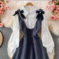 Robe rétro française pour fille avec nœud 3002